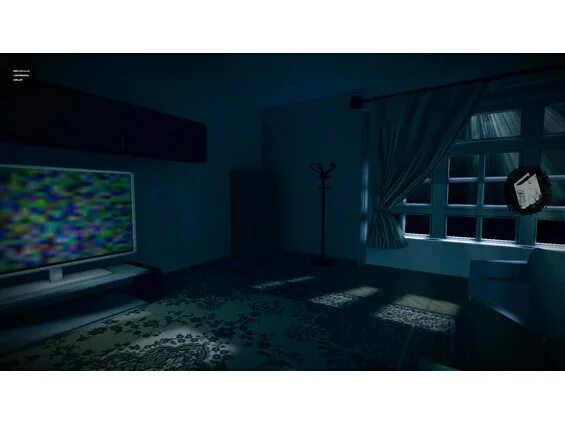 Кто кто в этой комнате живет. Комната с телевизором в хоррор игре. Телевизор в темной комнате который освещает комнату.