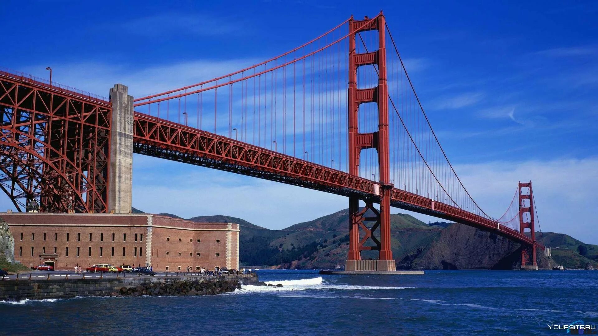 В сша через мост. Мост Сан Франциско. Золотые ворота Сан-Франциско. Мост золотые ворота в Сан-Франциско. Бруклинский мост Сан Франциско.