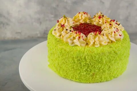 Фисташковый с малиной