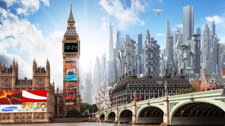 евгений казанцев ретрофутуризм. футуристический лондон. лондон будущего. лондон будущего. лондон в будущем.