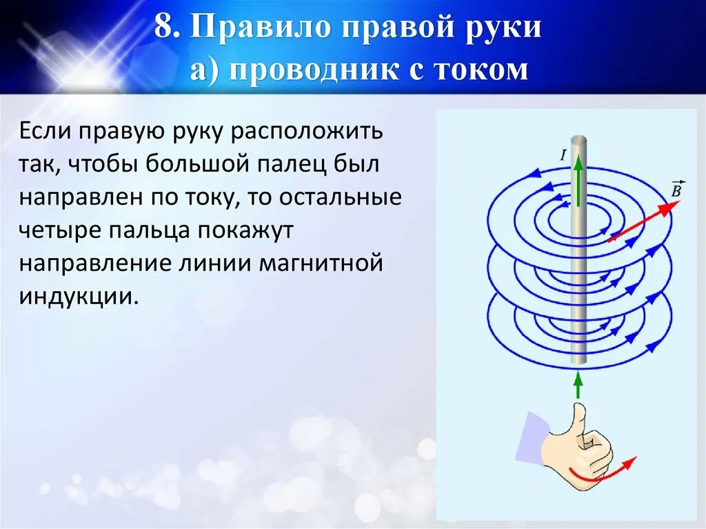 Правило правой руки для прямого. Правило правой руки физика 11 класс. Правило правой руки в физике 11 класс. Правило правой руки для магнитного поля. Правило правой руки физика.