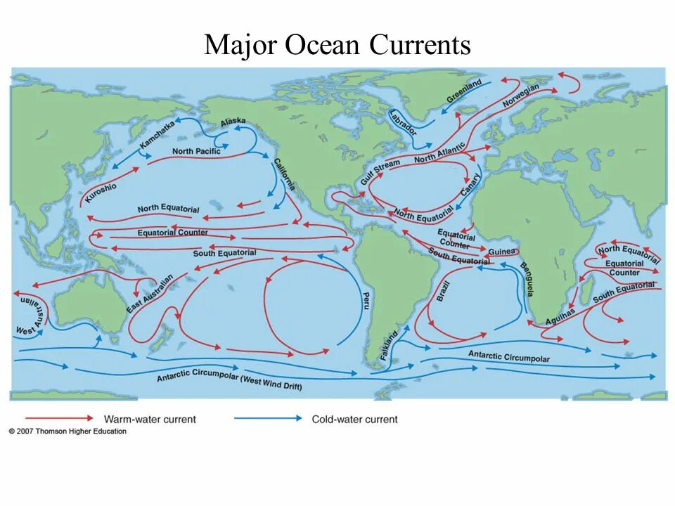 Все холодные течения. Карта поверхностных течений мирового океана. Схема течений мирового океана. Карта основных поверхностных течений мирового океана. Карта течений мирового океана с названиями на русском.