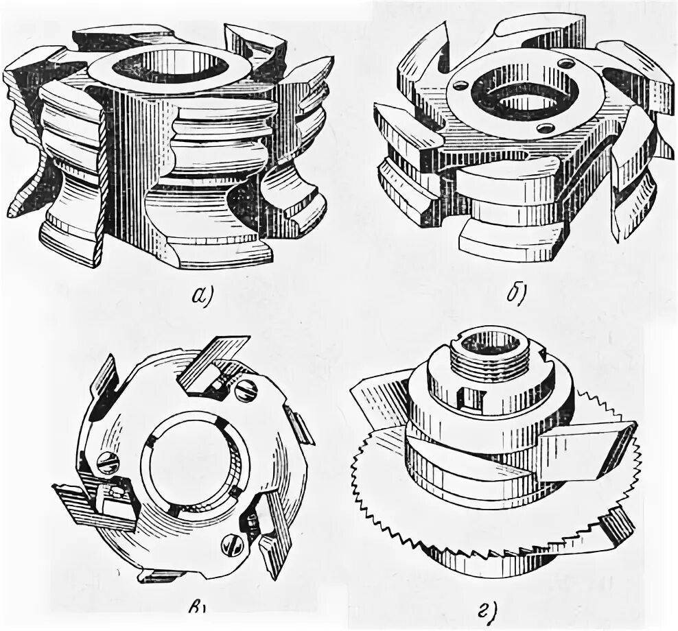 Смена фрез. К фасонным фрезам относятся. Устройство винтовой шипорезной головки с фрезами. Конструкция фрезы