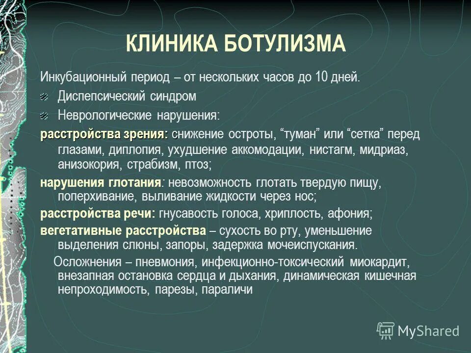 Ботулизм симптомы. Ботулизм симптомы