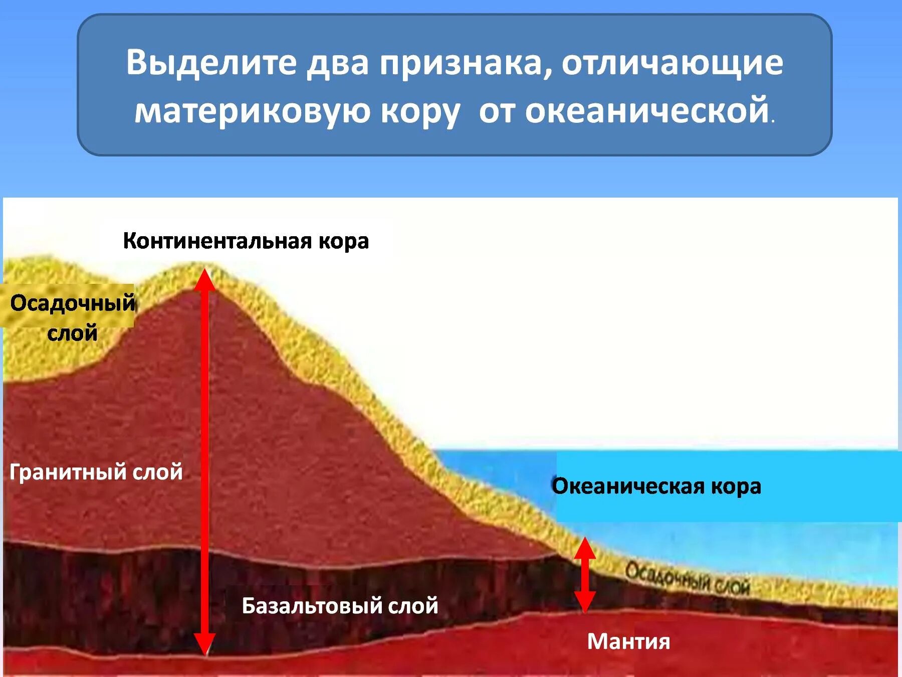 Схема материковой земной коры. Слои океанической земной коры. Схема материковой и океанической земной коры.