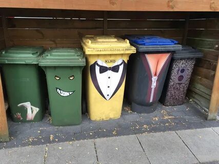 The trash bins in my neighborhood are naughty. 