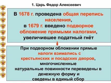 Основные события правления федора алексеевича