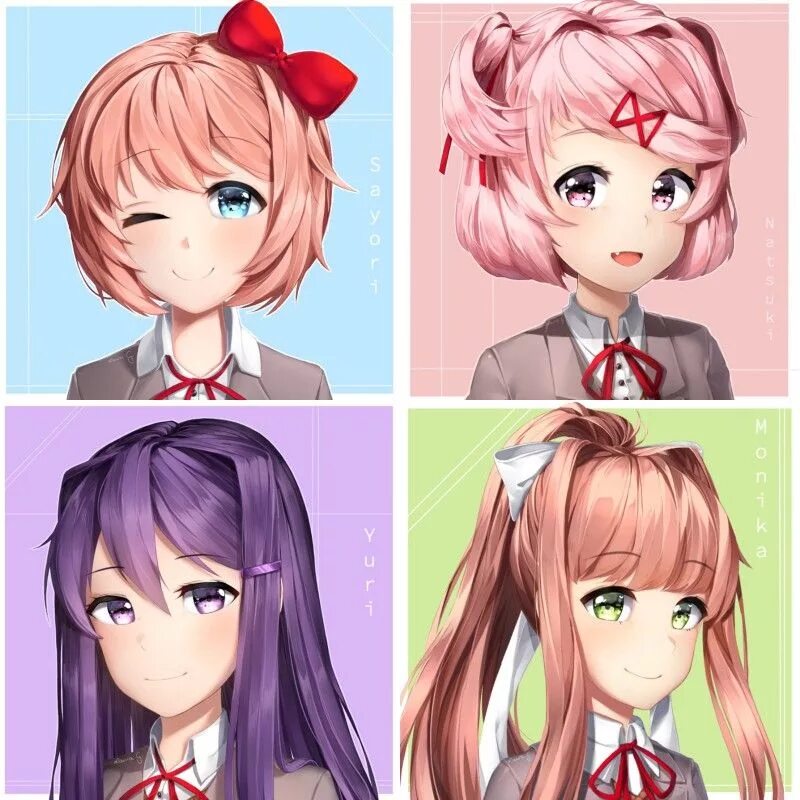 Doki Doki персонажи. Literature Club персонажи Doki. Doki Doki литературный клуб. ДДЛК персы.