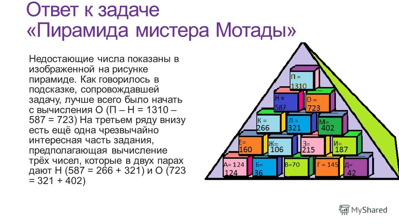 Согласно правилу пирамиды чисел. Пирамида задачи. Пирамида задачи с решением. Интересные задачи про пирамиду. Задачка пирамида с числами.