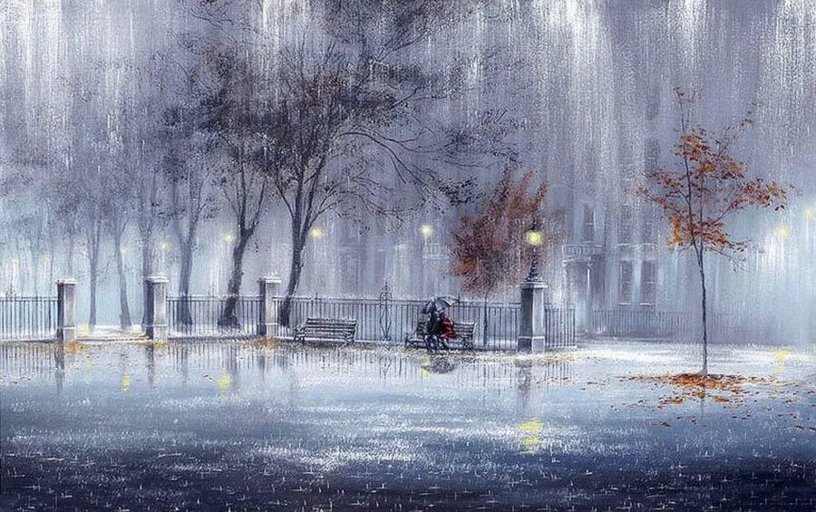 Безумные дожди. Художник Джефф Роуланд (Jeff Rowland). Картины Джефф Роланд (Jeff Rowland). Художник. Джефф Роуланд картины. Джефф Роуланд картины под дождем.