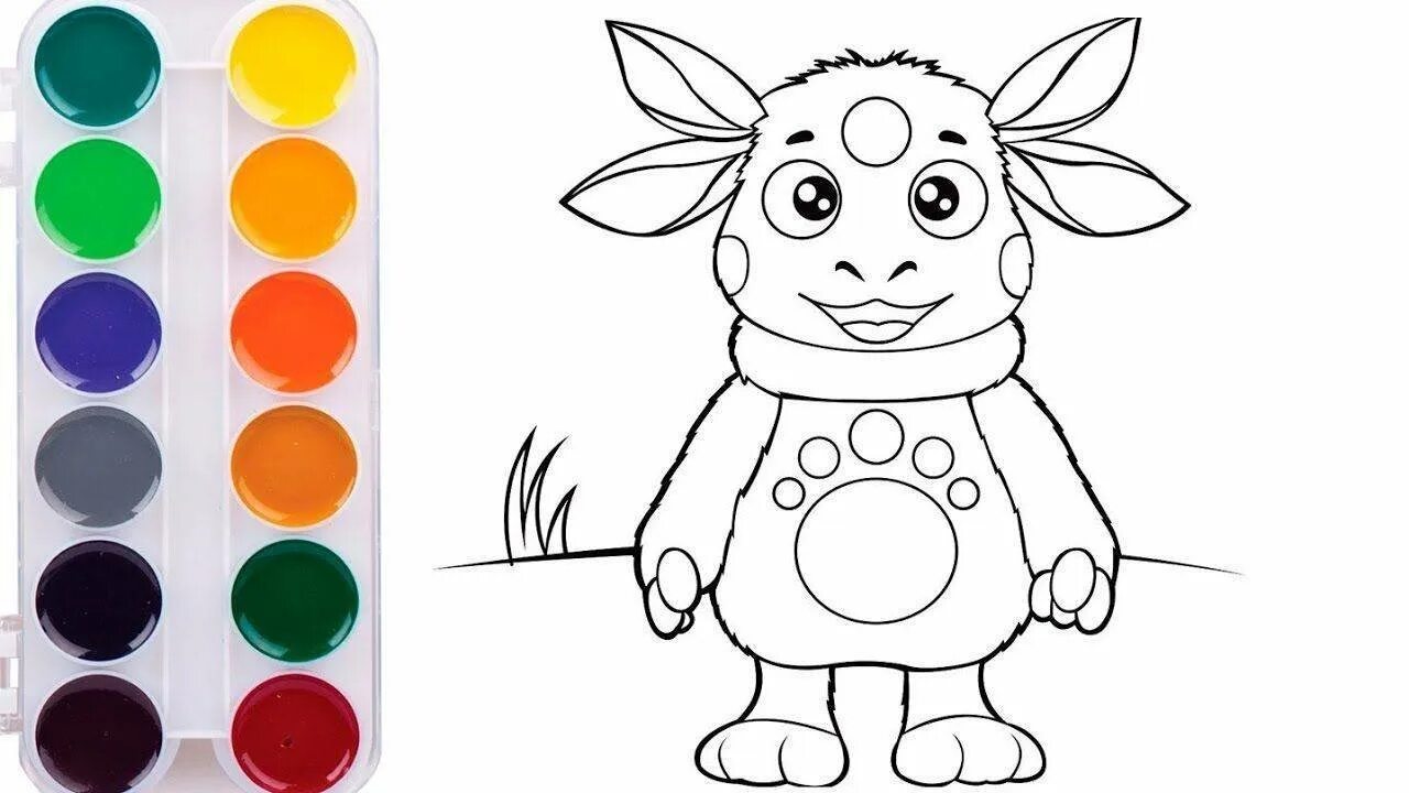 Раскраски для малышей Лунтик. Лунтик раскраска для детей. Краски раскраска для детей. Рисовалки для детей.