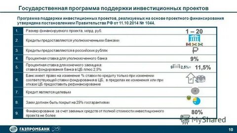 Поддержка инвестиционных проектов
