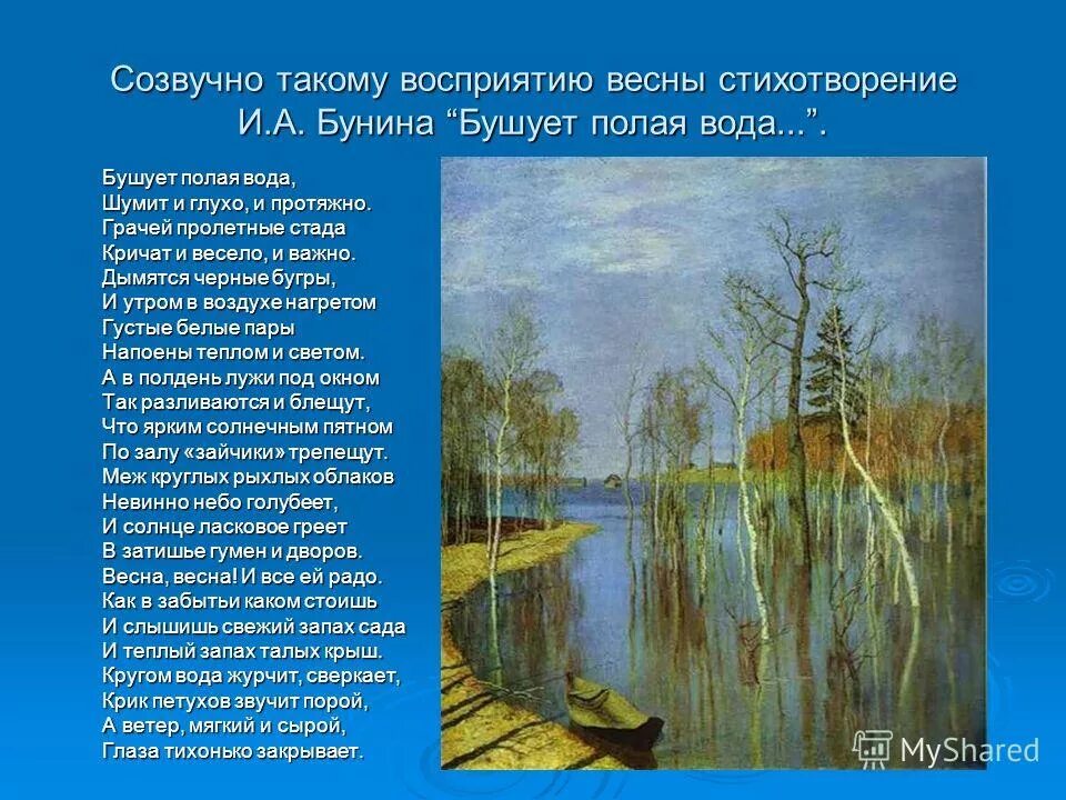 Стихотворение чехова весной. Бунин бушует полая вода. Произведение о весне. Стихи Бунина о весне. Природа в русской поэзии.