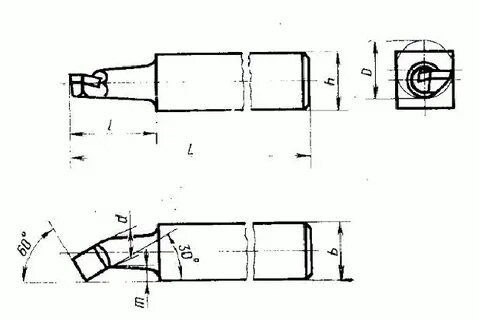 Резец токарный расточный для сквозных отверстий