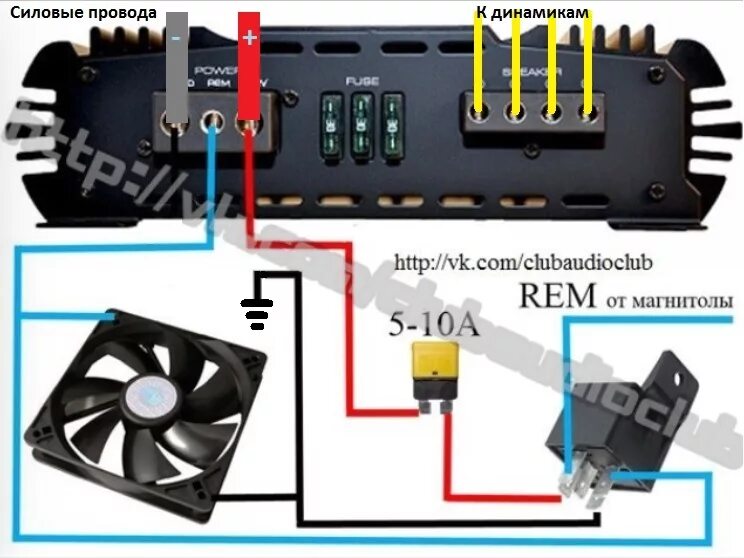 Подключить кулеры через. Схема подключения вентиляторов через реле и усилитель. Схема подключения вентиляторов на усилитель. Схема подключения кулера к магнитоле. Вентилятор охлаждения 12в маленький для Teyes cc3.