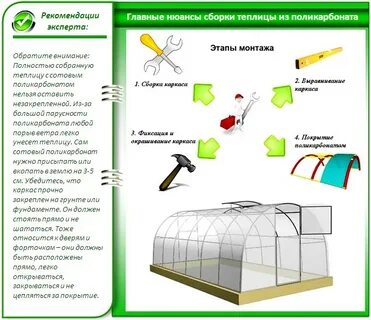 Пошаговая инструкция сборки теплицы из поликарбоната