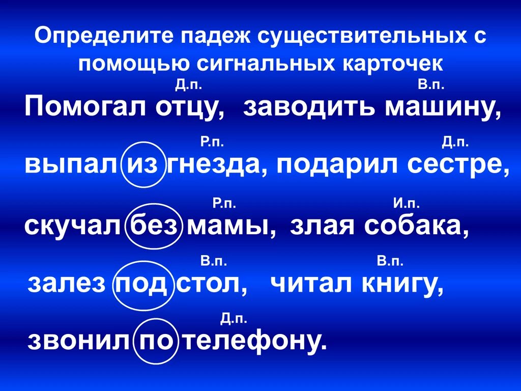 Чтобы определить падеж нужно. Определить падеж существительных. Предложения с падежами. Предложения для определения падежей. Падежи примеры предложений.