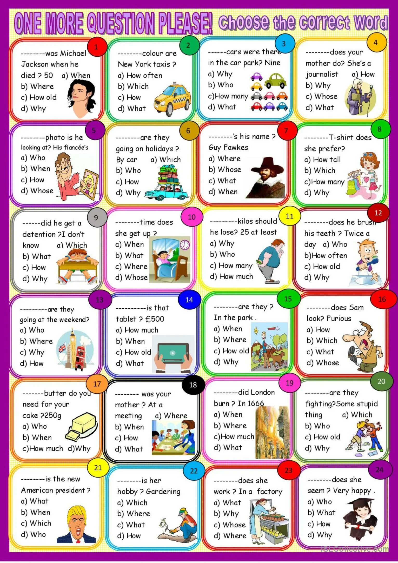Choose the question word. Questions words &amp; wh- questions. question words choose the correct word. question words esl. question words tasks.