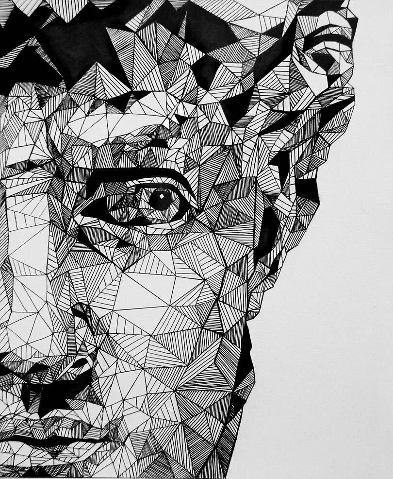 Нестандартные рисунки. Джош Брайан геометрические портреты. Геометрический стиль рисования. Геометрические зарисовки. Лисенок геометрический.