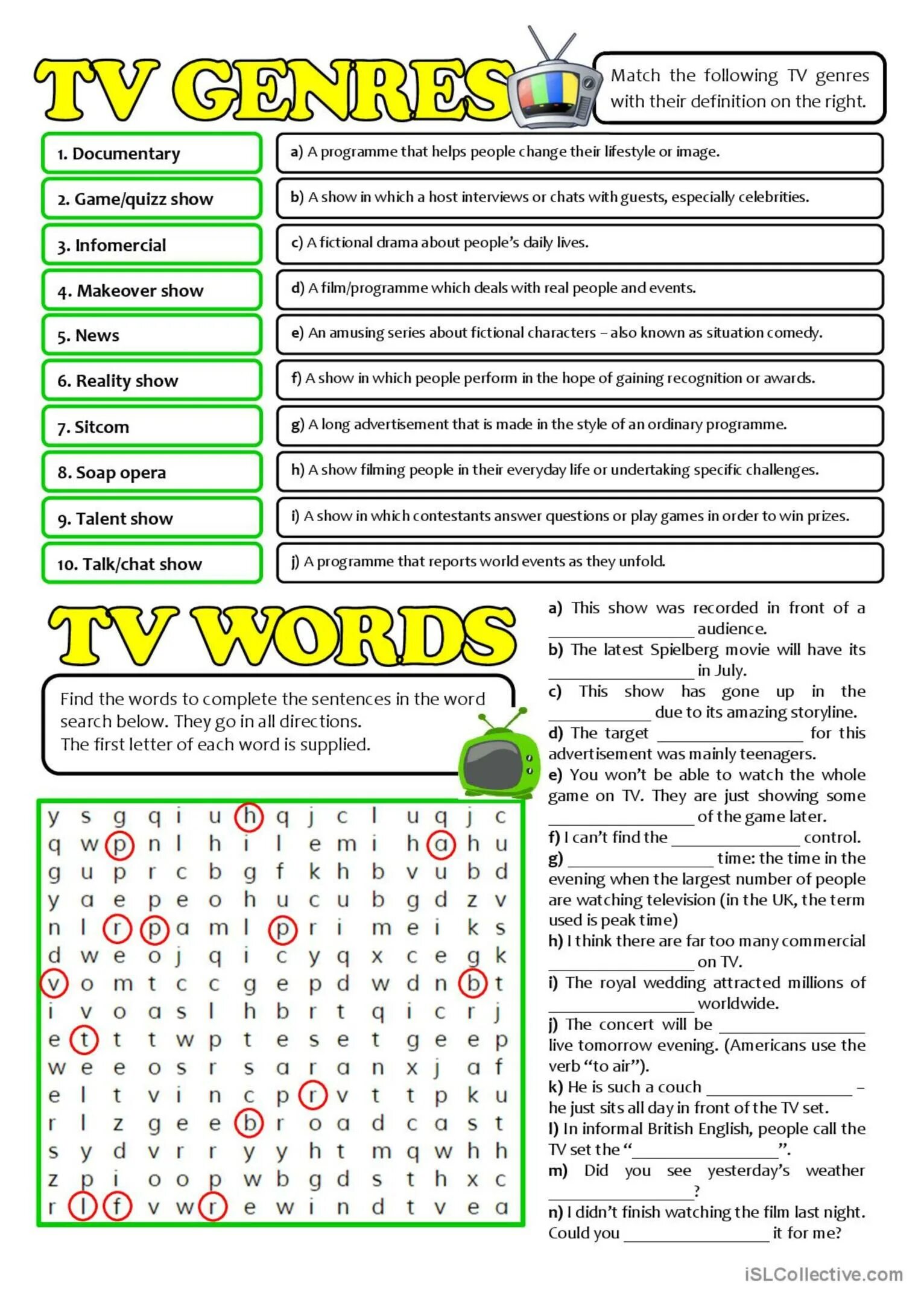 Tv programmes words. TV Worksheets. TV ESL Worksheet. TV programmes Worksheet. Television Vocabulary Worksheets.