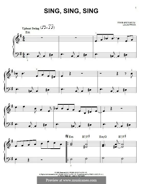 Sing sing окончание. Sing Sing Sing Benny Goodman Ноты для фортепиано. Sing Sing Sing Ноты для хора. Sing Sing Sing Ноты кларнет. Sing Sing Sing Ноты для трубы.