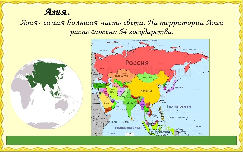 На материке расположены 2 страны. Азия (часть света). Азия часть света страны. Части Азии со странами. Карта Азии.