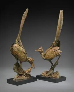 Bronze bird sculpture