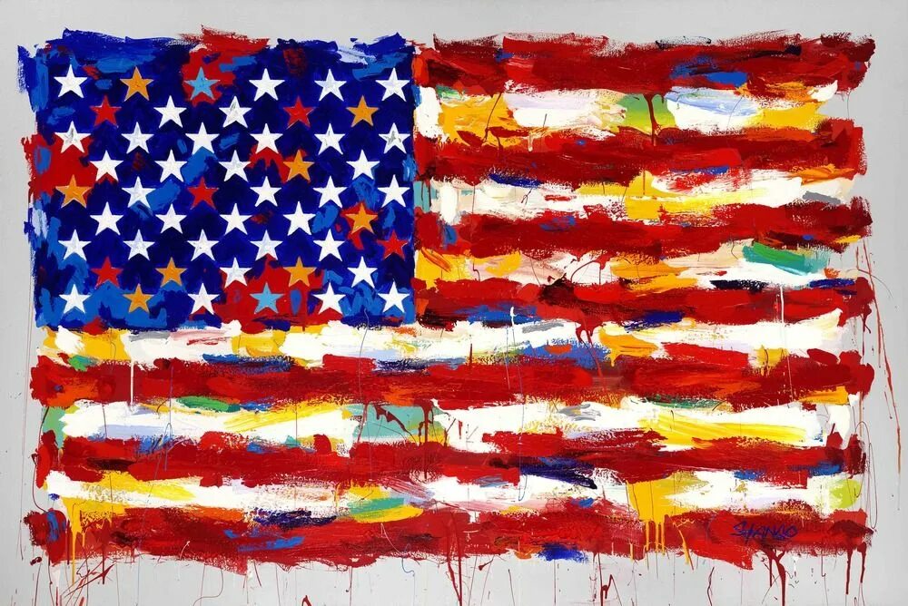 Gx flags. Американский флаг арт. Флаг из подручных материалов. Картины флагов