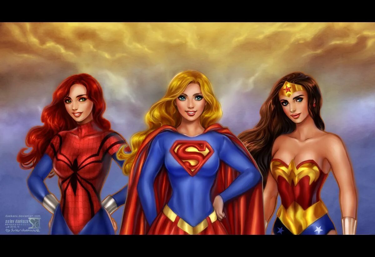 Hero woman. Супер-женщина. Супер девушки. Супергерои женщины. Три героини.