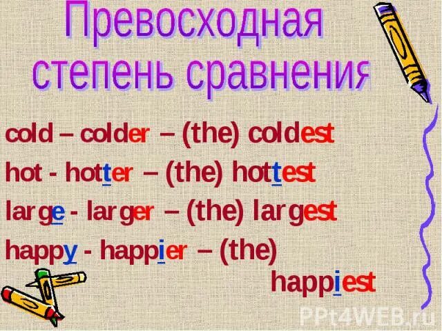 Сравнительная и превосходная степень прилагательного weak