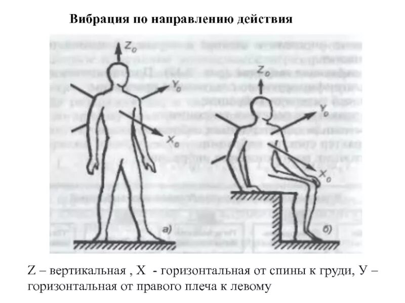 Действие вибрации на человека. Направление действия вибрации. Горизонтальные и вертикальные вибрации. Вертикальная вибрация. Вибрация горизонтальная вертикальная осевая.