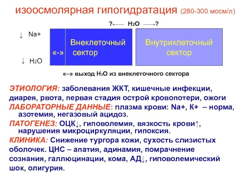 Гипогидратация это. Механизмы развития гиперосмолярной гипогидратации. Механизм развития изоосмолярной дегидратации. Этиология изоосмолярной гипогидратации. Патогенез изоосмолярной гипогидратации.