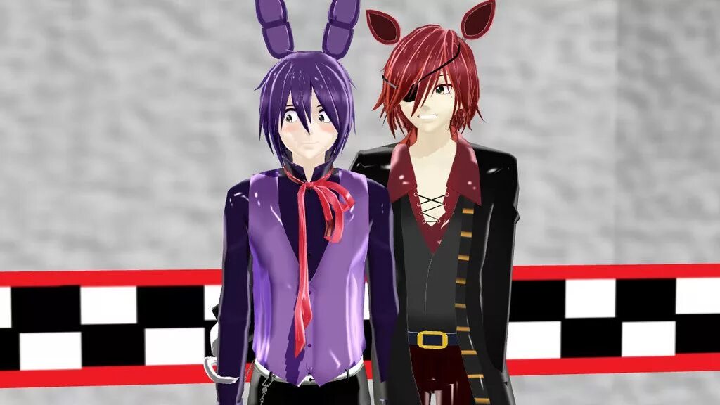 Фокси и Бонни MMD. ФНАФ Фокси и Бонни. Foxy x Bonnie MMD. Фнаф 9 фф