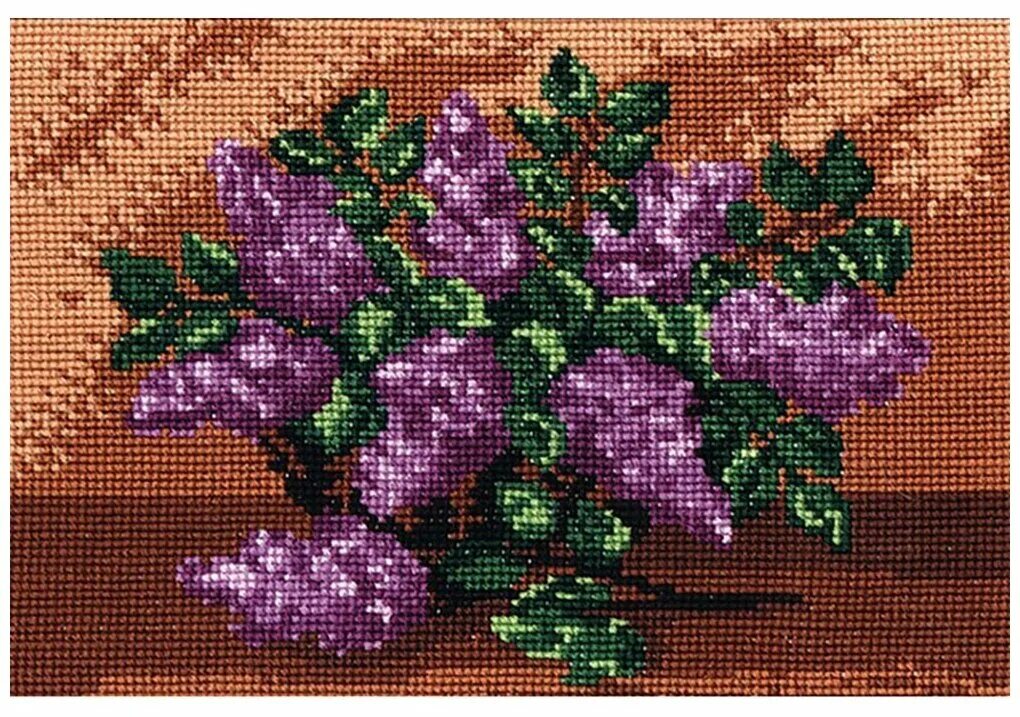 маше нужную цветовую гамму для вышивки сирени