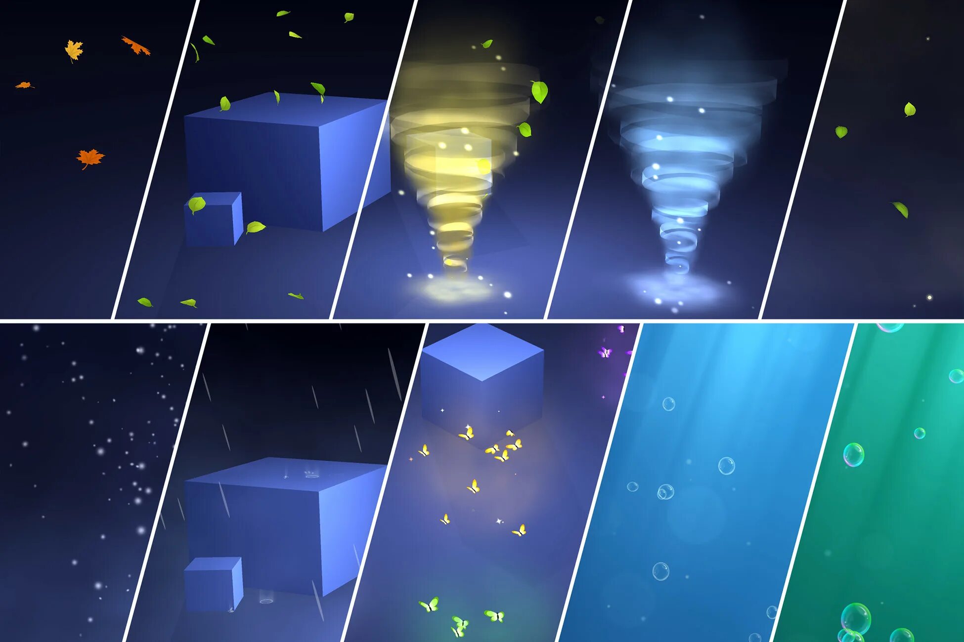 Particle weather. Unity particle pack 5.x. geometry floor vfx pack.