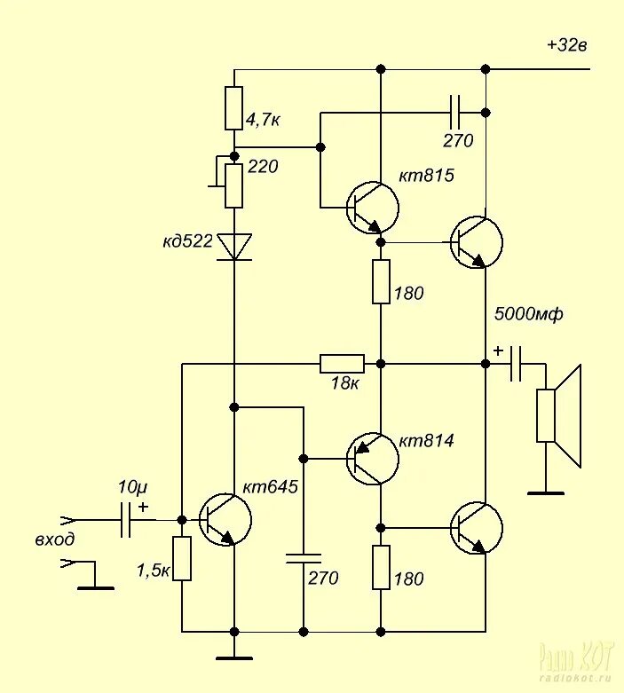 Транзисторные унч. Усилитель УНЧ на транзисторах кт808а. Схема усилителя на кт808а транзисторах. Усилитель звука 1 ватт на транзисторах. Усилитель звука на транзисторе кт 819.