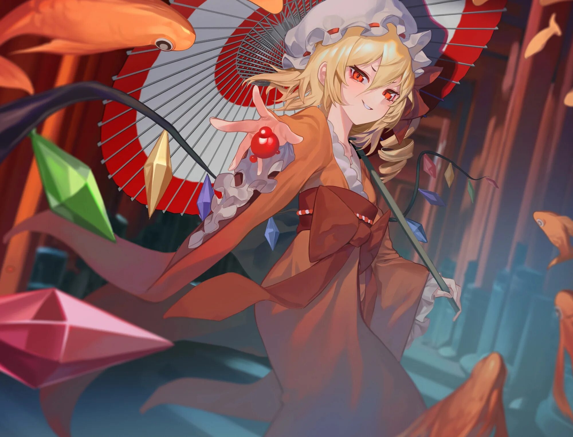 Flandre scarlet. Фландр Скарлет. Фландр Скарлет Тохо. Фландре Скарлет Art. Фландр Скарлет злая.