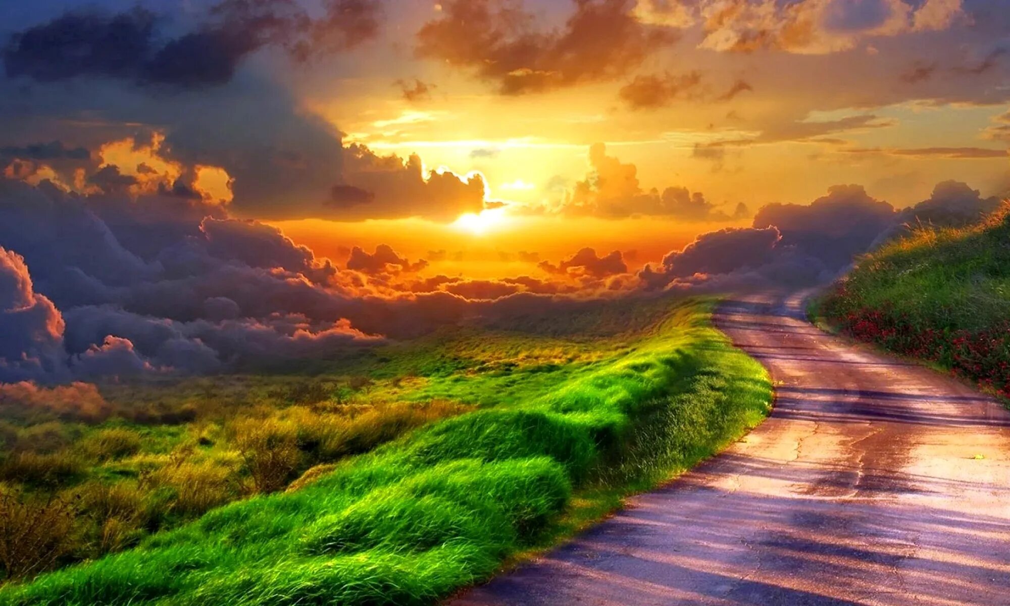 Дорога полная света. Дорога в рай. Дорога в даль. Дорога к небу. Дорога фэнтези.