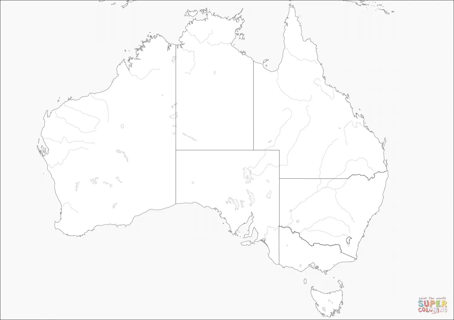 Политическая контурная карта Австралии. Политическая карта Австралии контурная карта. Контурная карта Австралии для печати а4. Политическая контурная карта Австралии для печати.
