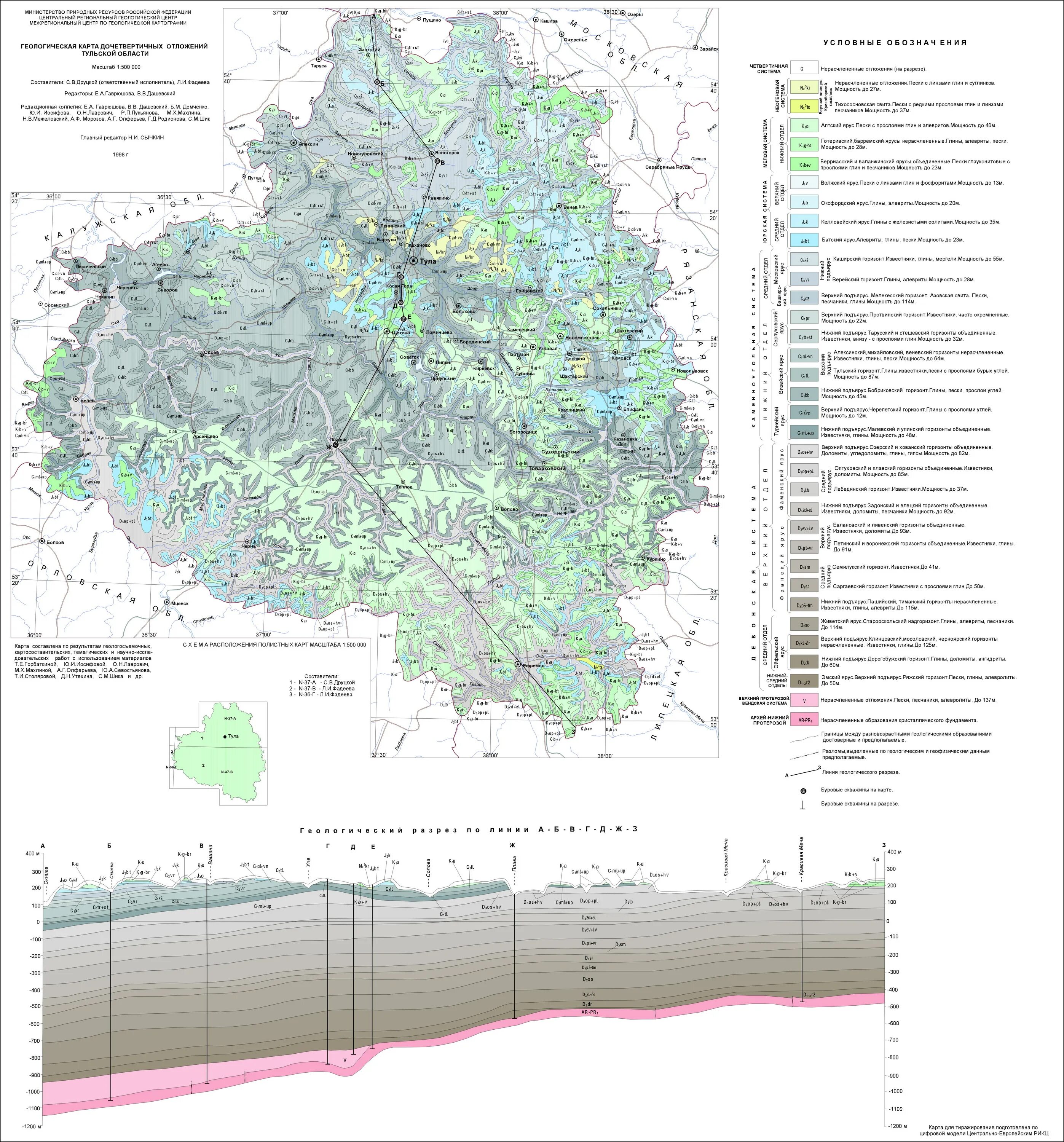 Геологическая карта четвертичных отложений Тульской области. Геология Тульской области карта. Геологическая карта дочетвертичных отложений Тульской области. Геологическая карта четвертичных отложений Тульской обл. Грунтовые воды московская область