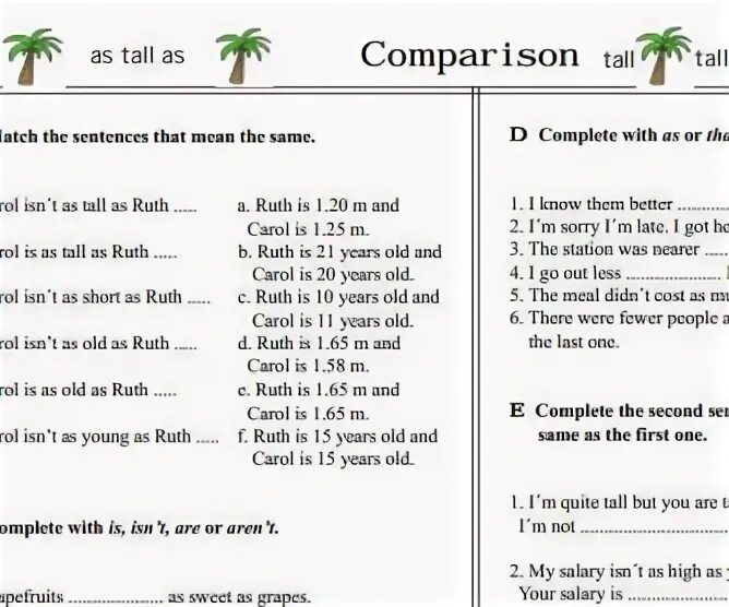 Match the sentences to their meanings