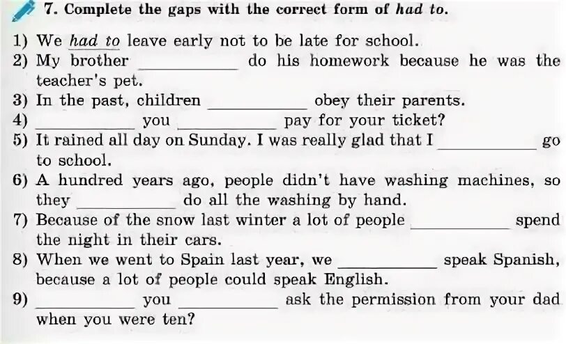 Complete the gaps with the correct form