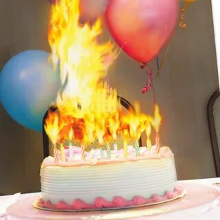 Birthday cake fire gif
