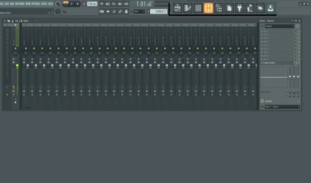 Завис fl studio. Fl studio 20 панель инструментов. баланс громкости в фл студио. пропало меню в fl studio.