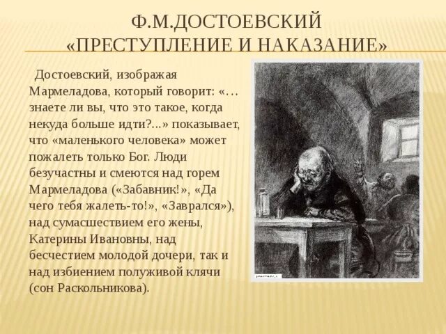 Исповедь мармеладова раскольникову. Фёдор Михайлович Достоевский в романе «преступление и наказание».