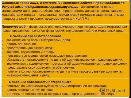 Обязанности лица в отношении которого ведется