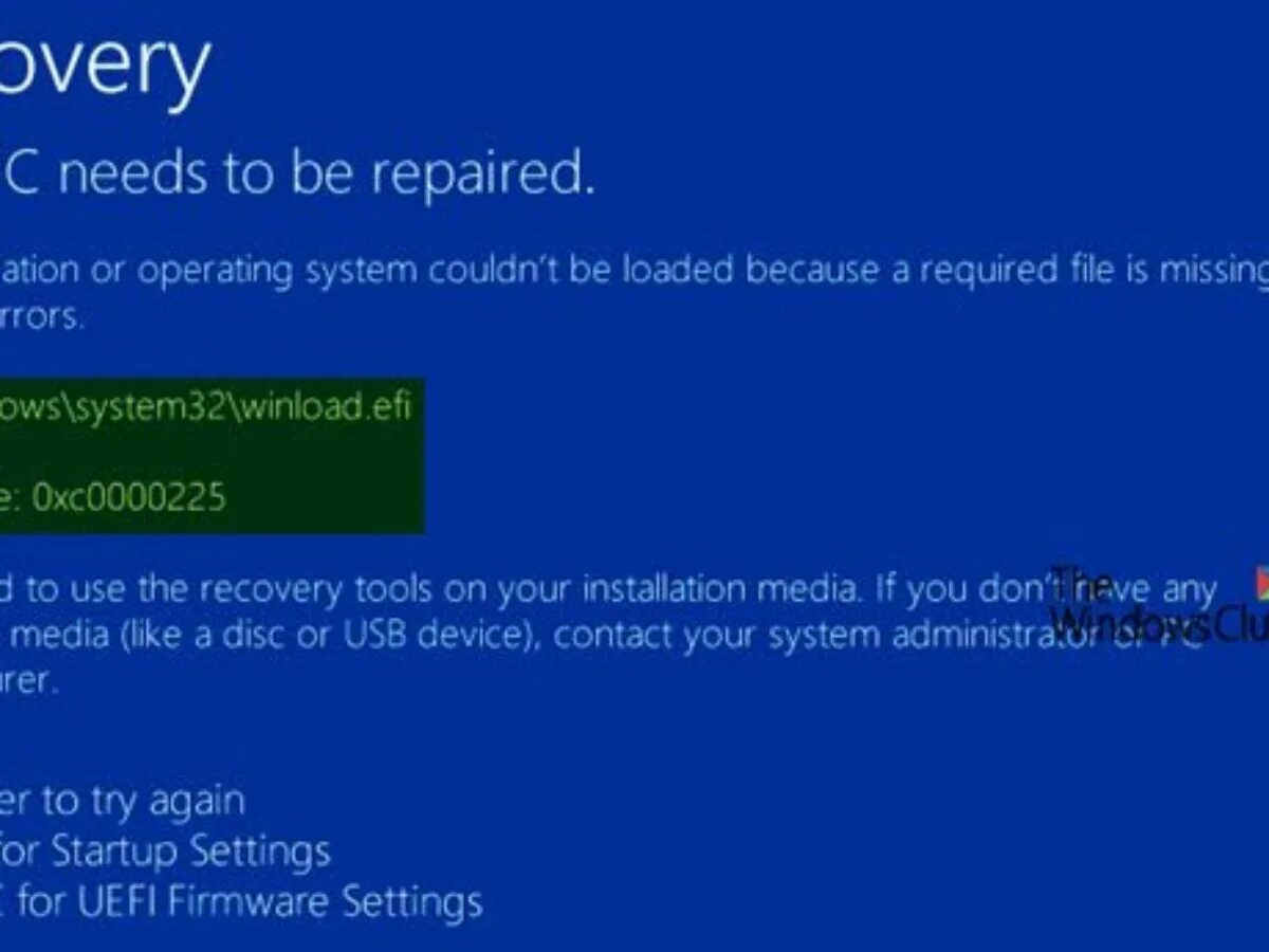 Ошибка winload EFI. Ошибка missing operating System. Код ошибки 0xc0000225. Ошибка загрузки Windows winload. Error code 225