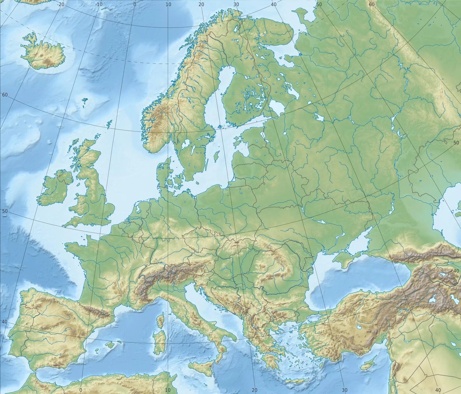 Карта рельефа Европы. Карта Европы физическая крупная. Карта рек Европы. Карта Восточной Европы рельеф. Озера средней европы