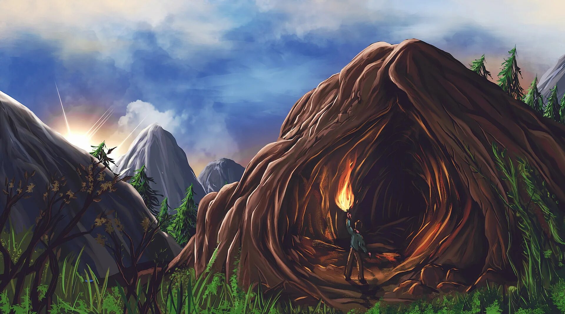 Таверна пещеры времени. Глубинный сланец пещера майнкрафт. Nature procreate. Time cave. Пещера фон для мультфильма.