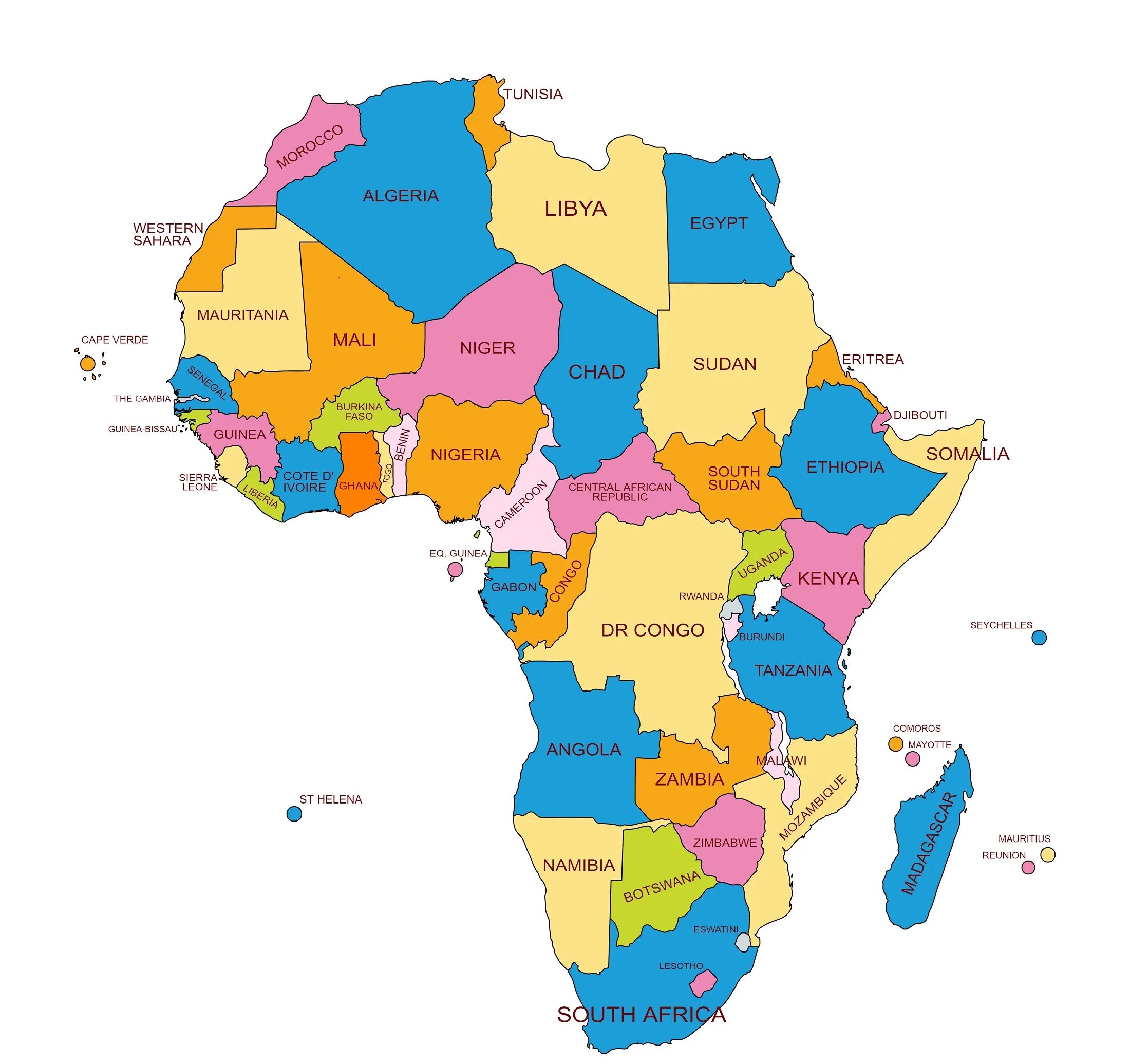 African countries. Страны Африки. Страны Африки с французским языком. Map of Africa with Countries. Страны Африки на английском.